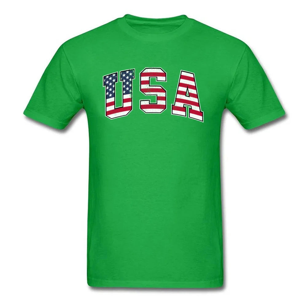 USA Vintage Flag T Shirt Men Tops Black Tee Shirts Mens Cotton Clothing Summer T-Shirt America Letter Tshirt Street Style