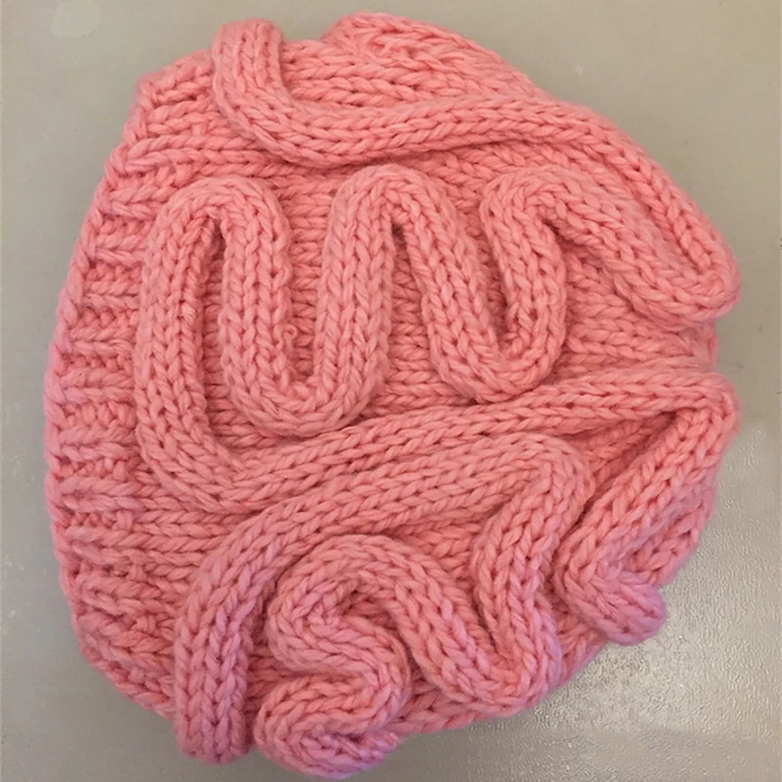 Men/Women Brain Cap, Handmade Knit Warm Fashion Funny Spoof Hat for Halloween 1PC