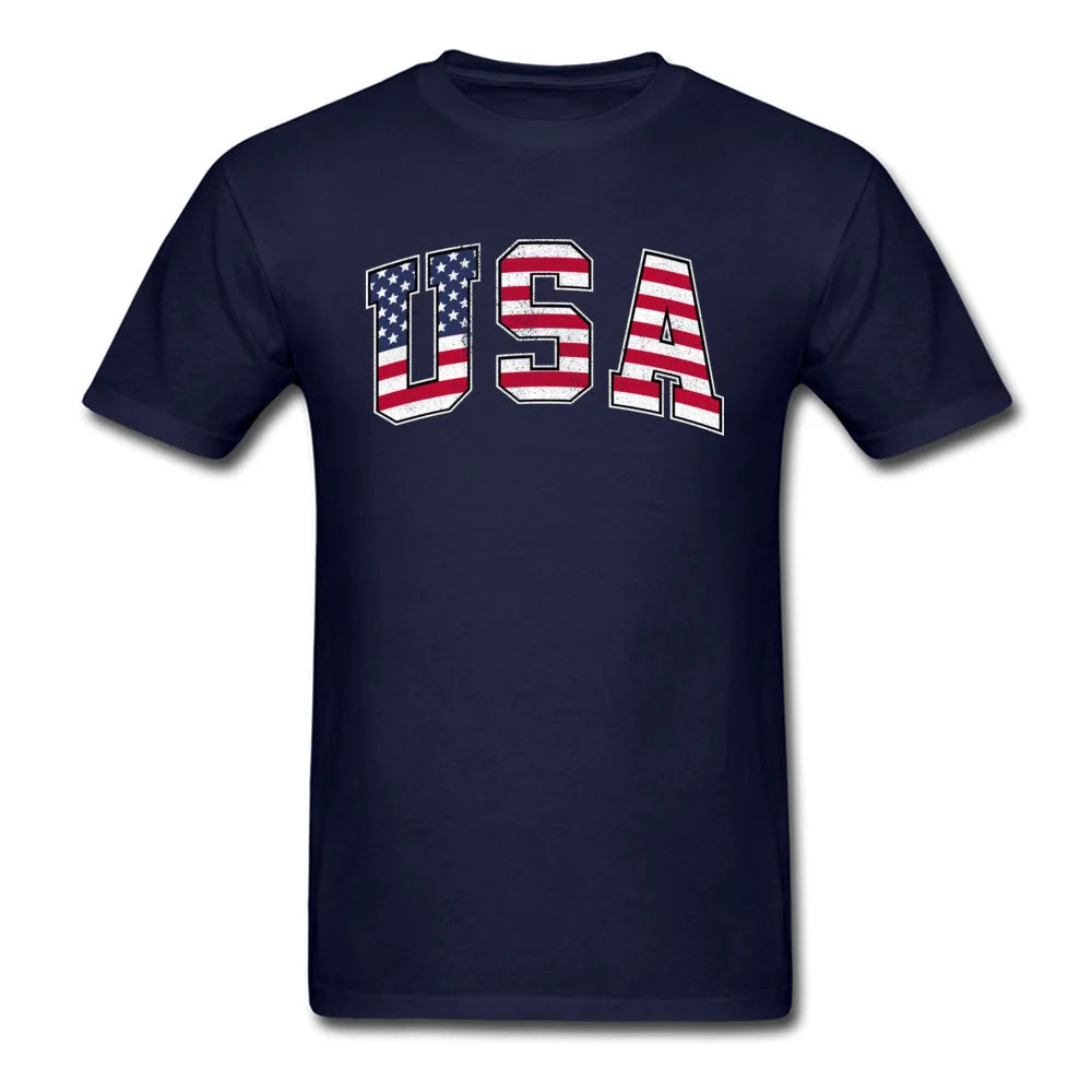 USA Vintage Flag T Shirt Men Tops Black Tee Shirts Mens Cotton Clothing Summer T-Shirt America Letter Tshirt Street Style