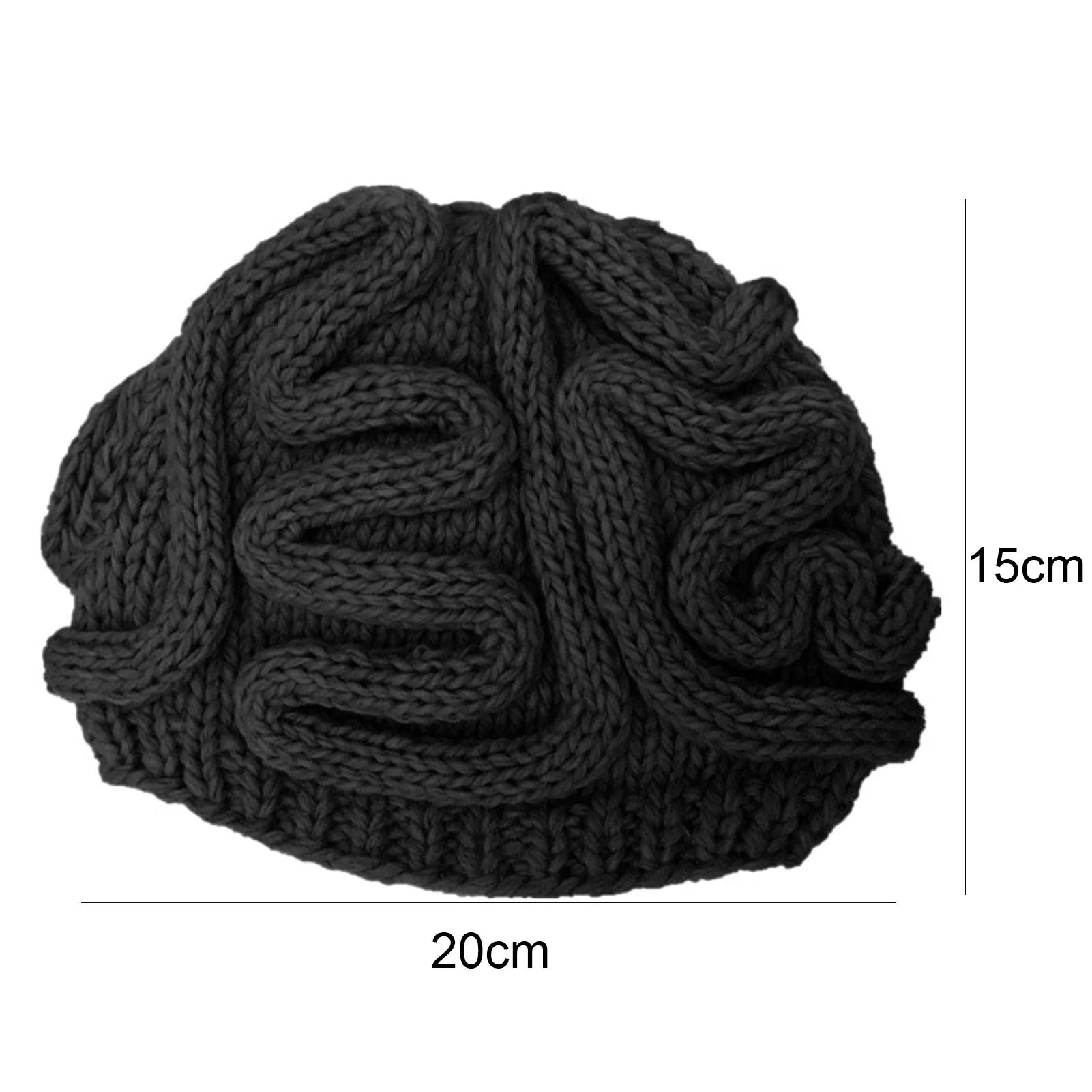 Men/Women Brain Cap, Handmade Knit Warm Fashion Funny Spoof Hat for Halloween 1PC