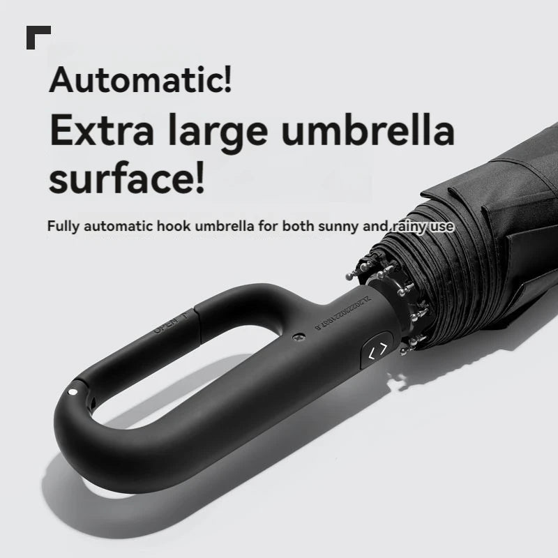 Ring Buckle Design 20 Rib Fully Automatic Umbrella for Men Folding Extra Large Strong Strong WOMEN'S Sunshade Double Umbrella