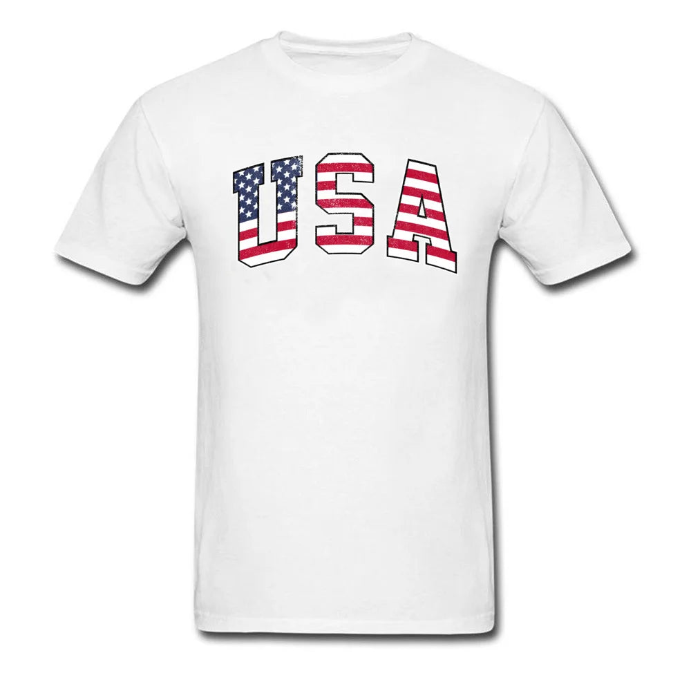 USA Vintage Flag T Shirt Men Tops Black Tee Shirts Mens Cotton Clothing Summer T-Shirt America Letter Tshirt Street Style