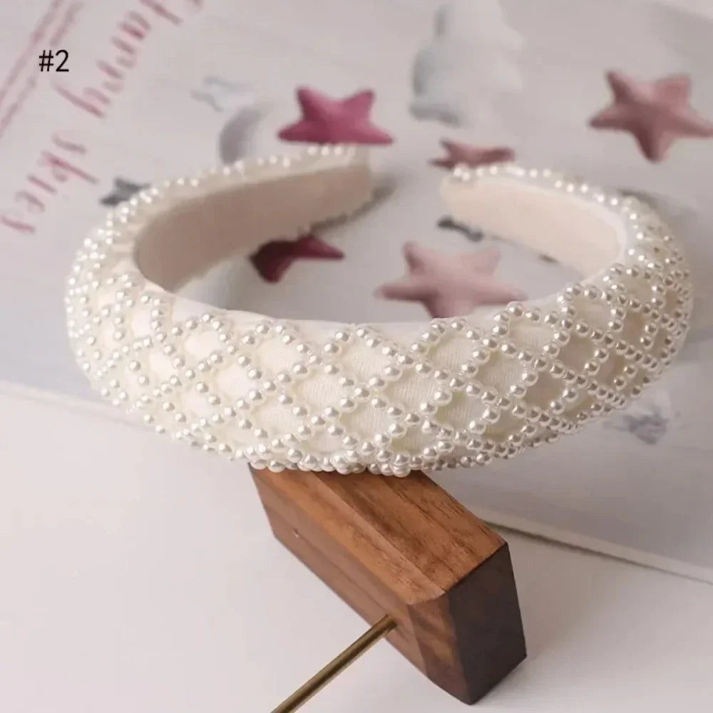 Women Fashion Hair Hoop Pearl Headbands Sweet Hairbands French Style Handmade Beading Beauty Hair Accessories