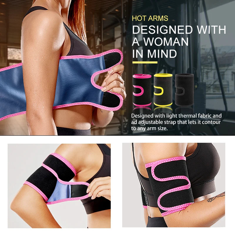 Women'S Arm Shapers Trimmers Compression Sauna Sweat Body Shaper Bands Compression Wraps Lose Arm Fat Performance Sleeves 2 Pack