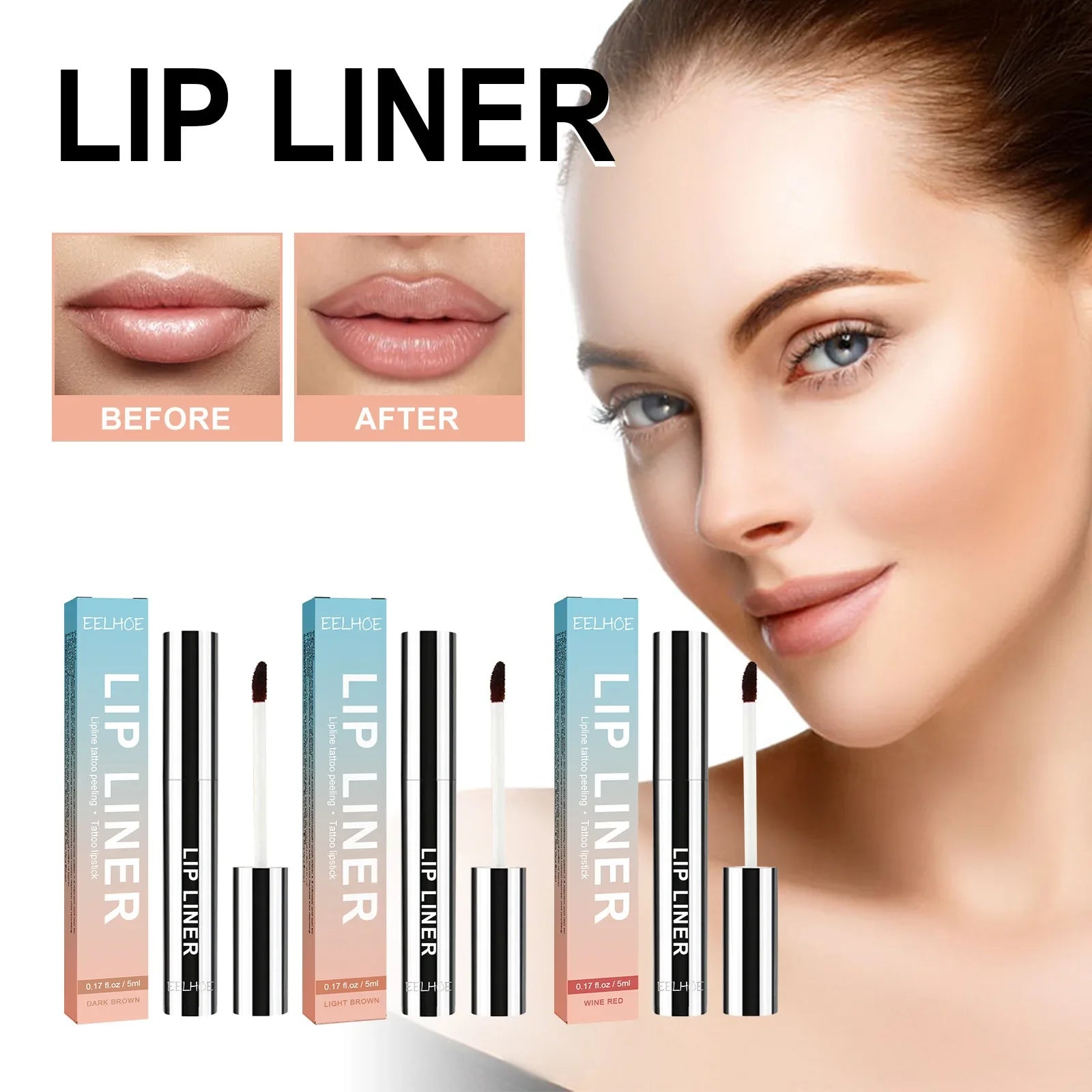 3 Colors Peel off Lip Liner Tattoo Waterproof Long Lasting Matte Non-Stick Cup Lip Tint Sexy Red Contour Lips Make up Cosmetics