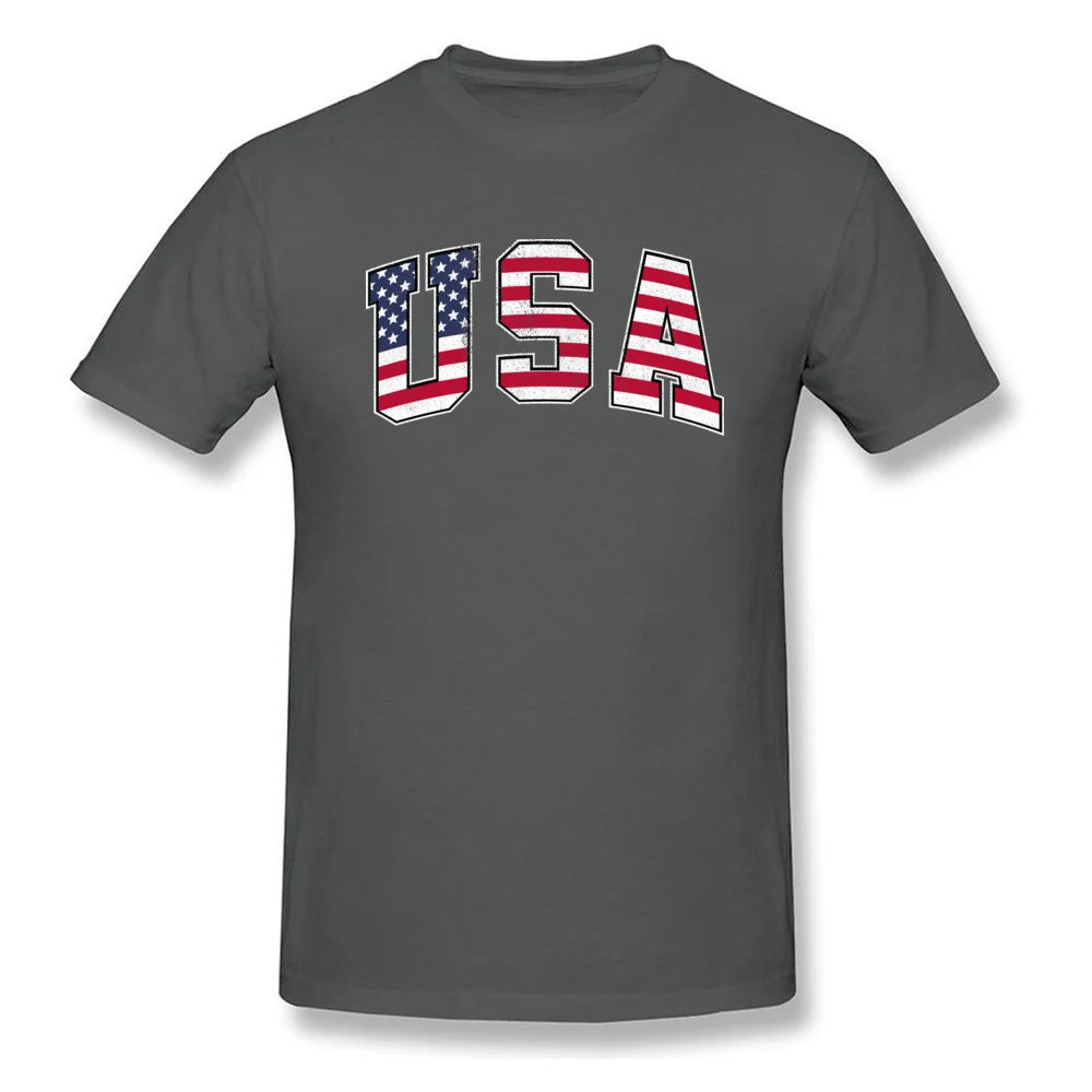 USA Vintage Flag T Shirt Men Tops Black Tee Shirts Mens Cotton Clothing Summer T-Shirt America Letter Tshirt Street Style