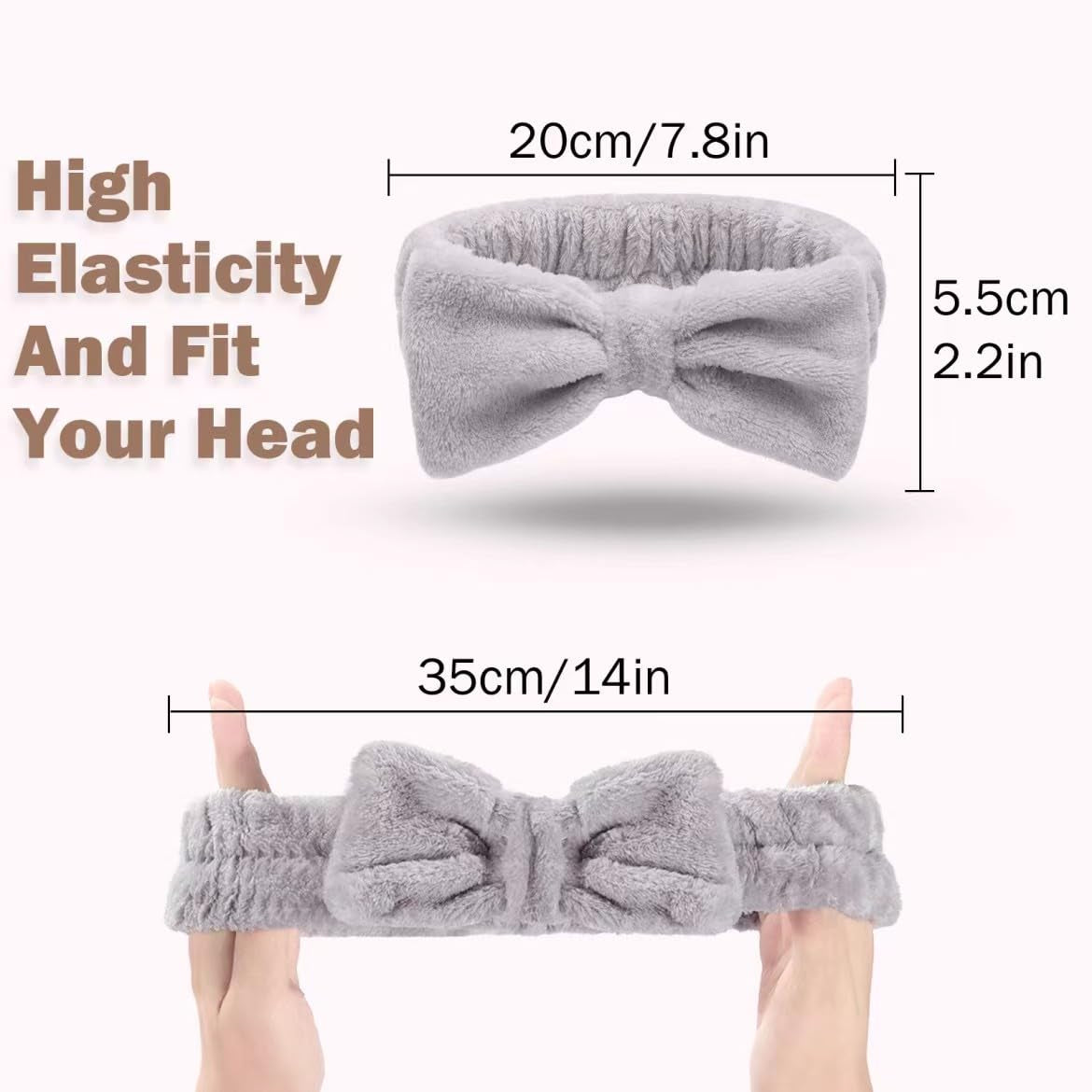 9 Pack Spa Headband Wristband Set, Bow Hair Band for Washing Face Facial Makeup