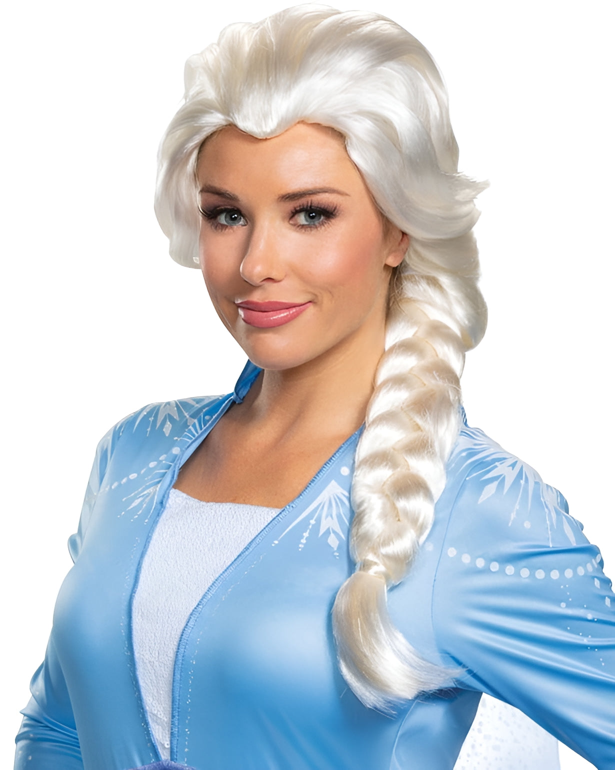 Elsa White Halloween Costume Wig, for Adult