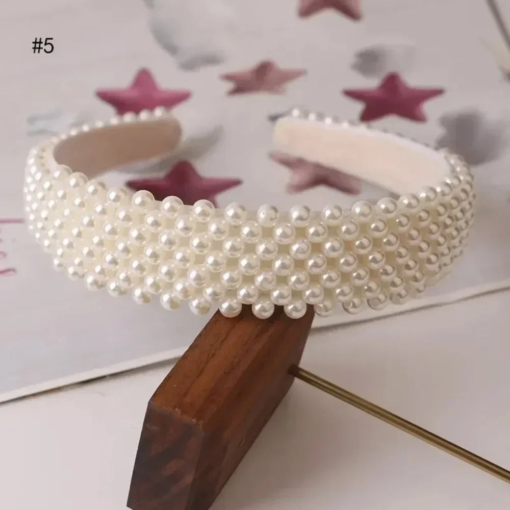 Women Fashion Hair Hoop Pearl Headbands Sweet Hairbands French Style Handmade Beading Beauty Hair Accessories