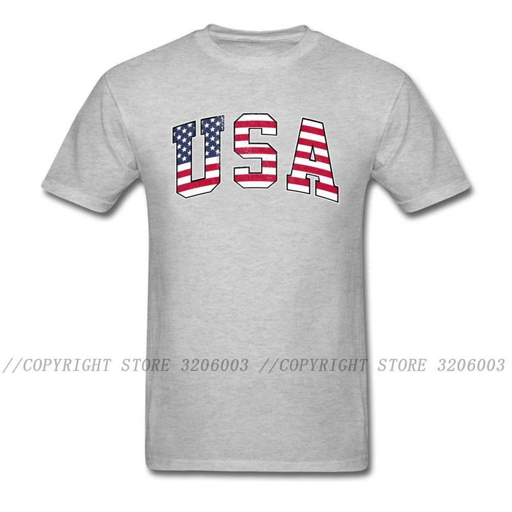 USA Vintage Flag T Shirt Men Tops Black Tee Shirts Mens Cotton Clothing Summer T-Shirt America Letter Tshirt Street Style