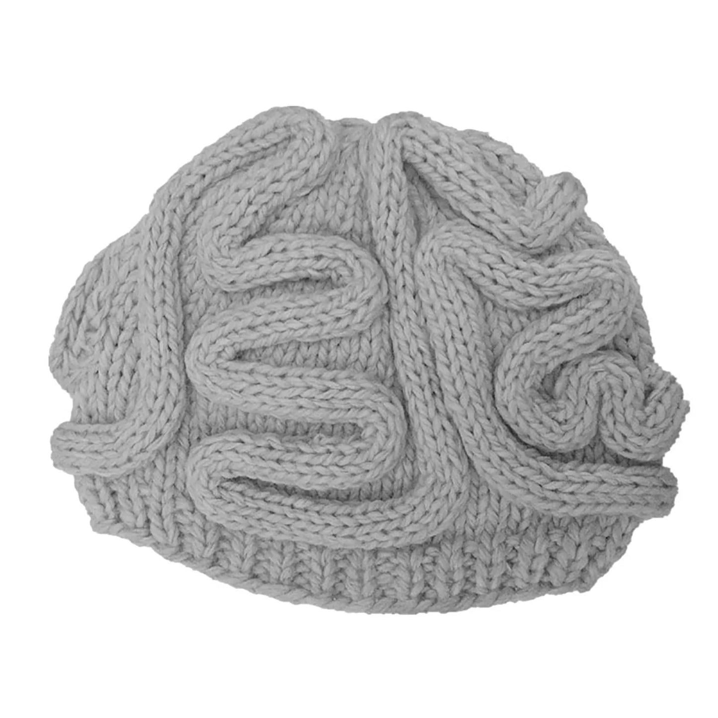 Men/Women Brain Cap, Handmade Knit Warm Fashion Funny Spoof Hat for Halloween 1PC