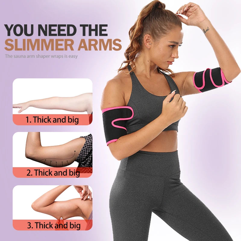 Women'S Arm Shapers Trimmers Compression Sauna Sweat Body Shaper Bands Compression Wraps Lose Arm Fat Performance Sleeves 2 Pack