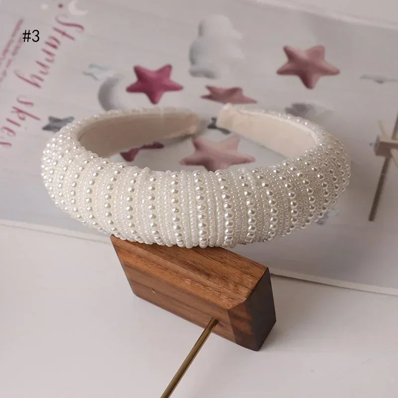 Women Fashion Hair Hoop Pearl Headbands Sweet Hairbands French Style Handmade Beading Beauty Hair Accessories